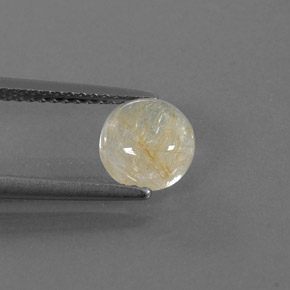 Quartz rutilé jaune naturelle coupe roude, 1,32 ct, transparent