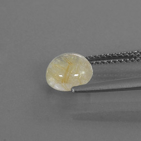 Quartz rutilé jaune naturelle coupe roude, 1,32 ct, transparent