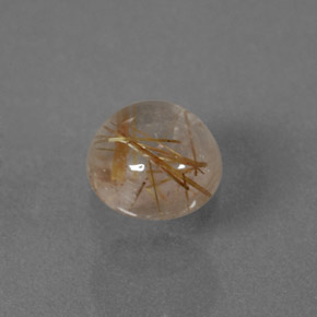 Quartz rutilé jaune naturelle coupe roude, 1,33 ct, transparent