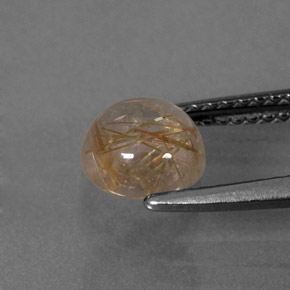 Quartz rutilé jaune naturelle coupe roude, 1,33 ct, transparent