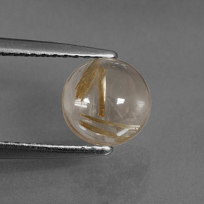 Quartz rutilé jaune naturelle coupe roude, 1,40 ct, transparent