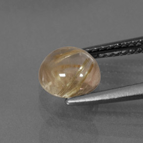 Quartz rutilé jaune naturelle coupe roude, 1,40 ct, transparent