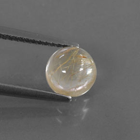Quartz rutilé jaune naturelle coupe roude, 1,62 ct, transparent