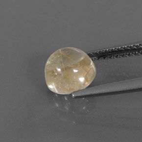 Quartz rutilé jaune naturelle coupe roude, 1,62 ct, transparent