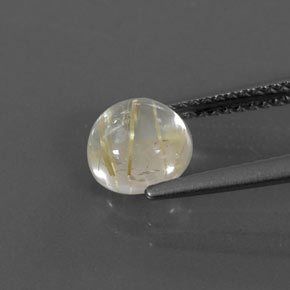 Quartz rutilé jaune naturelle coupe roude, 1,50 ct, transparent