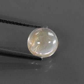 Quartz rutilé jaune naturelle coupe roude, 1,42 ct, transparent