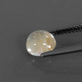 Quartz rutilé jaune naturelle coupe roude, 1,42 ct, transparent