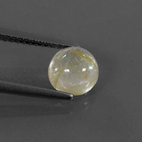 Quartz rutilé jaune naturelle coupe roude, 1,39 ct, transparent