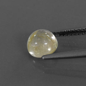 Quartz rutilé jaune naturelle coupe roude, 1,39 ct, transparent