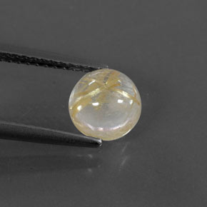 Quartz rutilé jaune naturelle coupe roude, 1,37 ct, transparent