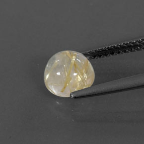 Quartz rutilé jaune naturelle coupe roude, 1,37 ct, transparent