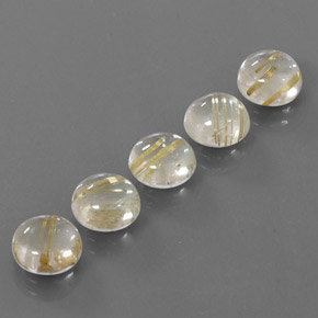 Achetez naturel ct jaune quartz rutilé gems, coupe roude, en provenance inde chez gemselect. en stock, livraison internationale!