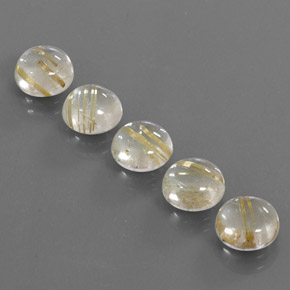 Achetez naturel ct jaune quartz rutilé gems, coupe roude, en provenance inde chez gemselect. en stock, livraison internationale!