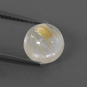 Quartz rutilé jaune naturelle coupe roude, 2,63 ct, transparent