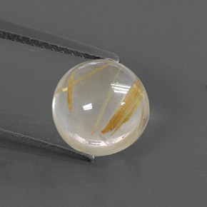 Quartz rutilé jaune naturelle coupe roude, 2,74 ct, transparent