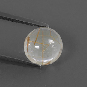 Quartz rutilé jaune naturelle coupe roude, 1,99 ct, transparent