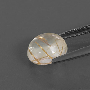 Quartz rutilé jaune naturelle coupe roude, 1,99 ct, transparent