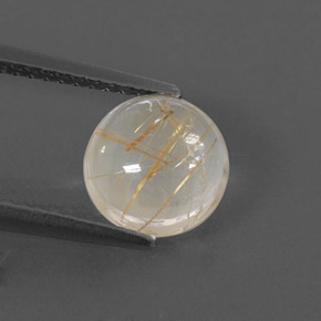 Quartz rutilé jaune naturelle coupe roude, 1,78 ct, transparent