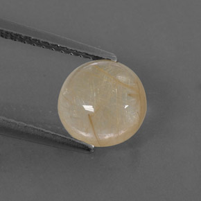 Quartz rutilé jaune naturelle coupe roude, 1,72 ct, transparent