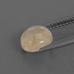 Quartz rutilé jaune naturelle coupe roude, 1,72 ct, transparent