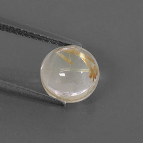 Quartz rutilé jaune naturelle coupe roude, 1,66 ct, transparent