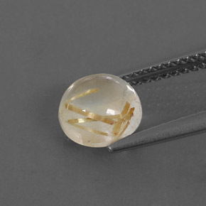 Quartz rutilé jaune naturelle coupe roude, 1,66 ct, transparent