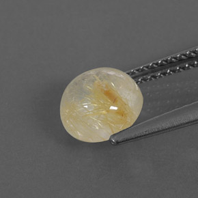 Quartz rutilé jaune naturelle coupe roude, 1,65 ct, transparent
