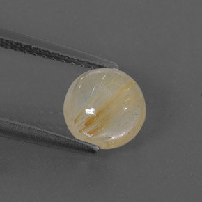 Quartz rutilé jaune naturelle coupe roude, 1,50 ct, transparent