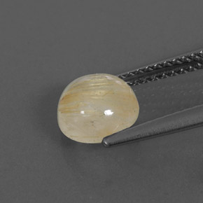 Quartz rutilé jaune naturelle coupe roude, 1,50 ct, transparent