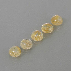 Achetez naturel ct jaune quartz rutilé gems, coupe roude, en provenance inde chez gemselect. en stock, livraison internationale!