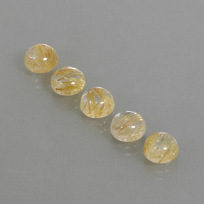 Achetez naturel ct jaune quartz rutilé gems, coupe roude, en provenance inde chez gemselect. en stock, livraison internationale!