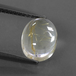 Quartz rutilé jaune naturelle coupe ovale, 2,04 ct, transparent