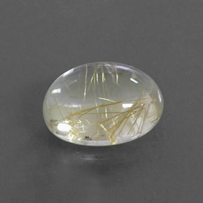 Quartz rutilé jaune naturelle coupe ovale, 2,04 ct, transparent
