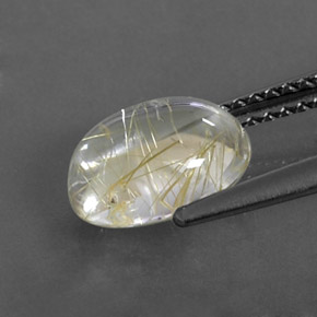 Quartz rutilé jaune naturelle coupe ovale, 2,04 ct, transparent