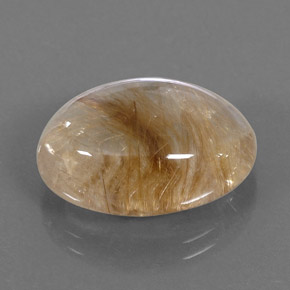 Quartz rutilé jaune naturelle coupe ovale, 14,50 ct, transparent
