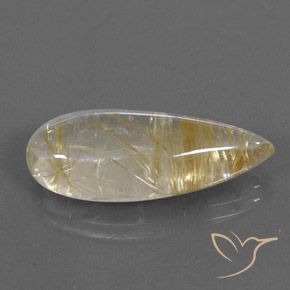 Quartz rutile Marron doré très clair naturelle En forme de poire, 13.10 ct, Transparent