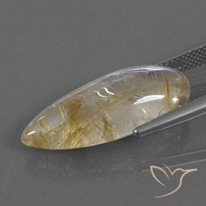 Quartz rutile Marron doré très clair naturelle En forme de poire, 13.10 ct, Transparent