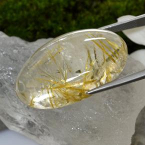 Quartz rutilé jaune naturelle coupe ovale, 42,48 ct, transparent