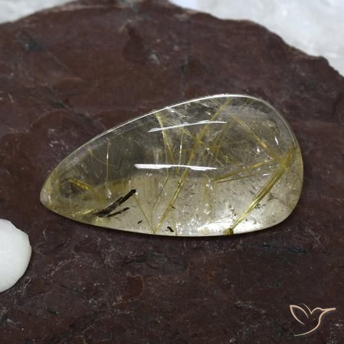Quartz rutile Marron doré très clair naturelle En forme de poire, 20.18 ct, Transparent
