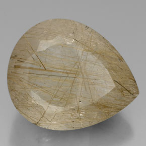 Quartz rutilé or naturelle en forme de poire, 60,42 ct, transparent
