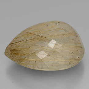 Quartz rutilé or naturelle en forme de poire, 60,42 ct, transparent