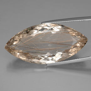 Quartz rutilé jaune naturelle marquise, 46,12 ct, transparent