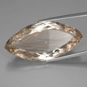 Quartz rutilé jaune naturelle marquise, 46,12 ct, transparent