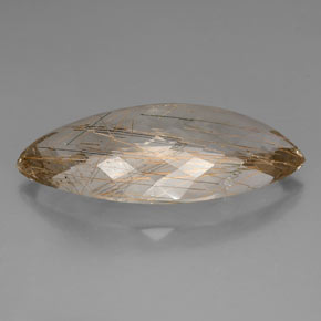 Quartz rutilé jaune naturelle marquise, 46,12 ct, transparent