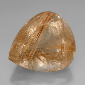 Quartz rutilé or naturelle en forme de poire, 102,45 ct, transparent