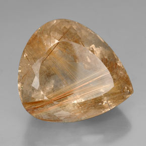 Quartz rutilé or naturelle en forme de poire, 102,45 ct, transparent