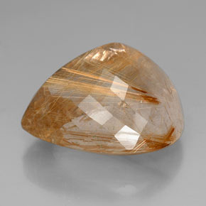 Quartz rutilé or naturelle en forme de poire, 102,45 ct, transparent