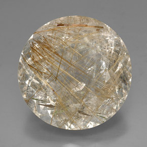 Quartz rutilé jaune naturelle coupe roude, 88,29 ct, transparent