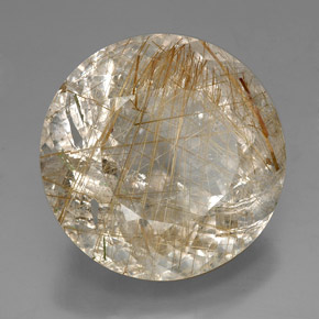Quartz rutilé jaune naturelle coupe roude, 88,29 ct, transparent