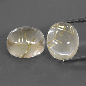 Achetez naturel ct jaune quartz rutilé gems, coupe ovale, en provenance inde chez gemselect. en stock, livraison internationale!